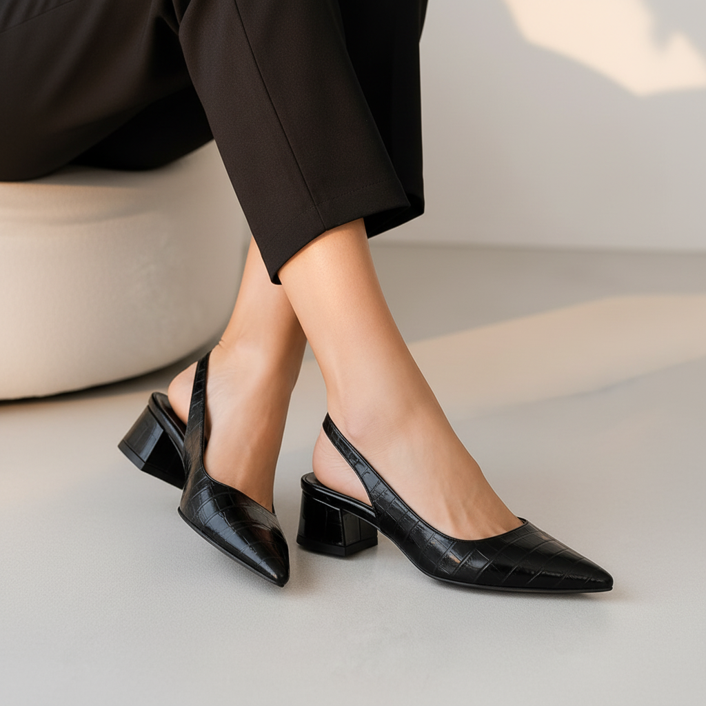 Pés com sapatos Clara